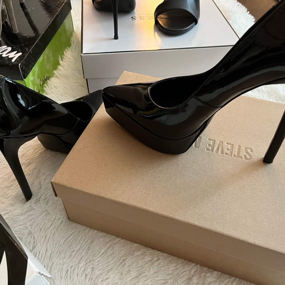 Luxury Black Patent leather high heels